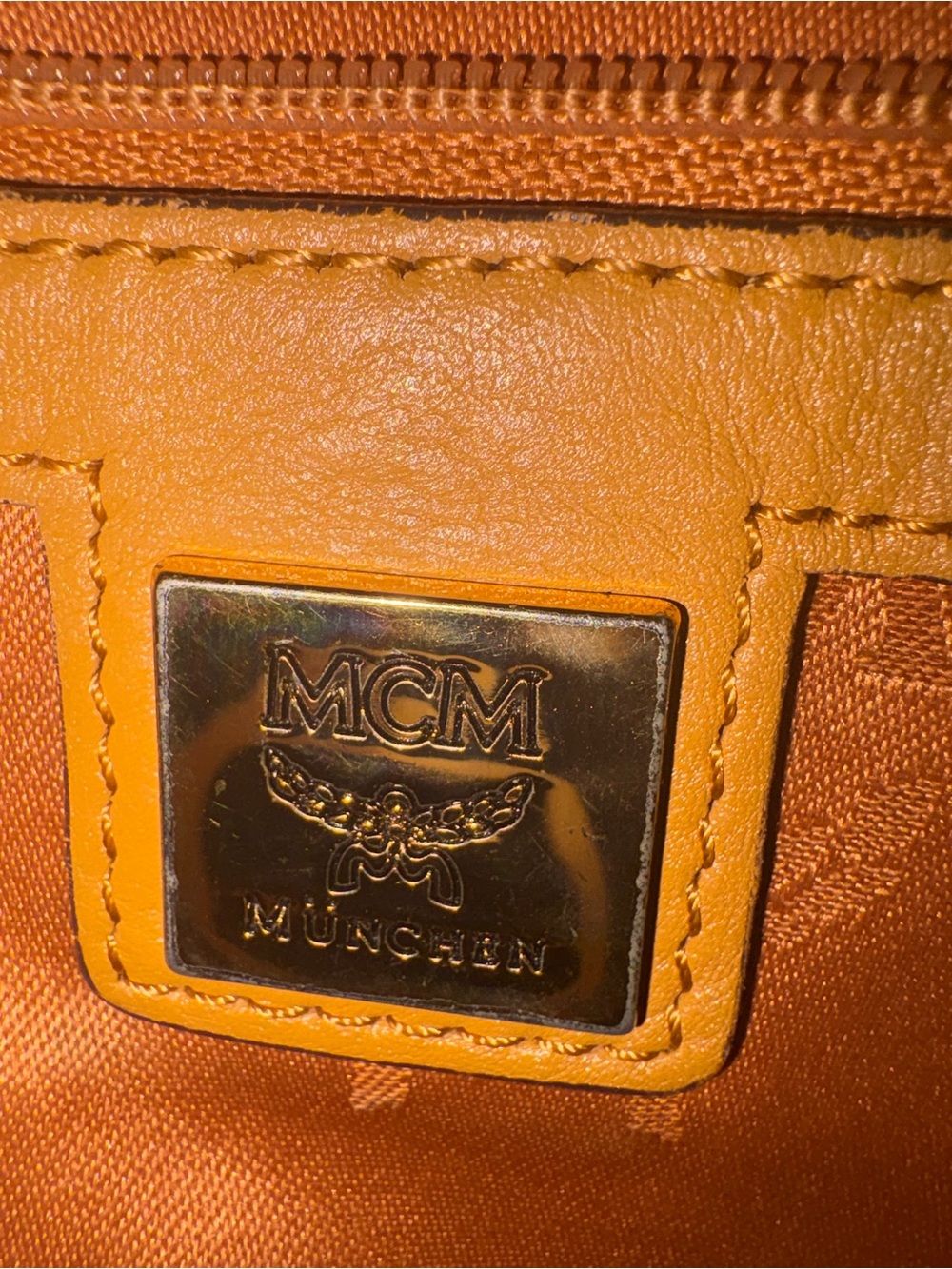 MCM Cognac Visetos Monogram Tote Bag Crossbody Shoulder - Picture 11 of 16